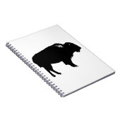 Black & White Bison Buffalo Silhouette Pop Notizblock (Rechte Seite)
