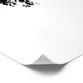 Black & White Bison Buffalo Silhouette Pop Poster (Ecke)