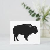 Black & White Bison Buffalo Silhouette Pop Postkarte (Stehend Vorderseite)