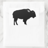 Black & White Bison Buffalo Silhouette Pop Rechteckiger Aufkleber (Tasche)