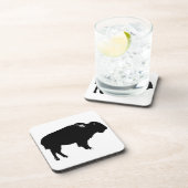 Black & White Bison Buffalo Silhouette Pop Untersetzer (Rechte Seite)