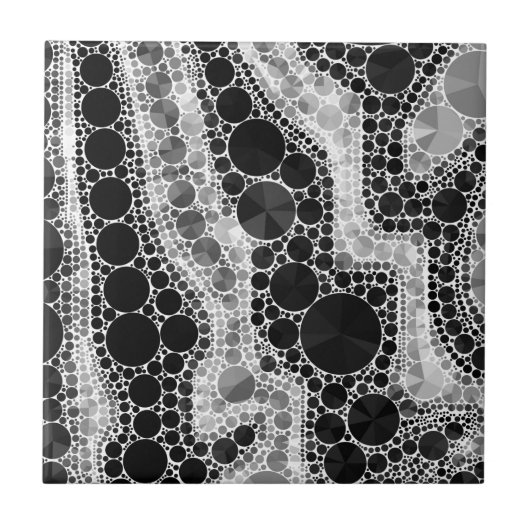 Black&White Bling Muster-Wirbel Fliese (Vorderseite)