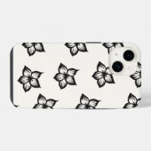 Black&White Blume Floral Phone Case für iPhone 16 iPhone Hülle (Rückseite (Horizontal))