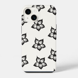 Black&White Blume Floral Phone Case für iPhone 16 iPhone 14 Hülle