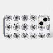 Black&White Blume Floral Phone Case für iPhone Hülle (Rückseite (Horizontal))