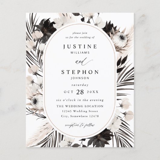 Black & White Boho Tropical Wedding (Vorderseite)