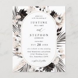 Black & White Boho Tropical Wedding Flyer