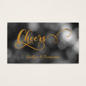 Black & White Bokeh, Gold Typografy Drinks Tickets (Vorderseite)