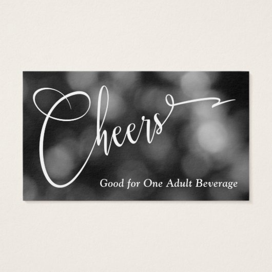 Black & White Bokeh Light Typografy Drinks (Rückseite)