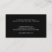 Black & White Bold Barbell Personal Trainer Simple Visitenkarte (Rückseite)
