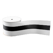 Black & White Bold Retro Stripes Christmas Ripsband (Spule)