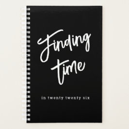 Black & White Bold Script Personalisierter Name  Planer