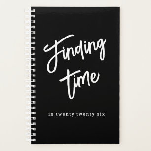 Black & White Bold Script Personalisierter Name Planer