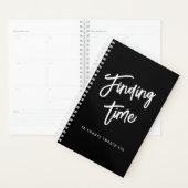Black & White Bold Script Personalisierter Name Planer (Anzeige)