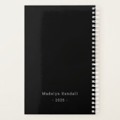 Black & White Bold Script Personalisierter Name Planer (Rückseite)