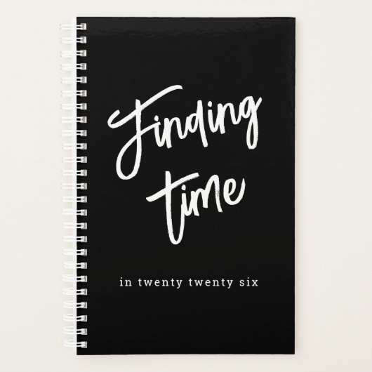 Black & White Bold Script Personalized Name Planer (Vorderseite)