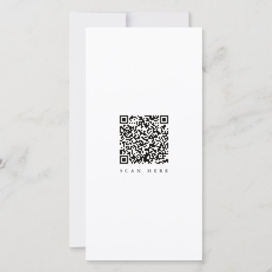 Black & White Bookmark Modern QR Code Photo Save The Date (Rückseite)