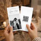 Black & White Bookmark Modern QR Code Photo Save The Date