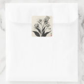 Black & White Botanical Art for Plant Quadratischer Aufkleber (Tasche)