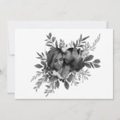 Black & White Botanical Wedding Save the Date (Rückseite)