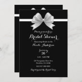 Black & White Bow Klasse Elegantes Brautparty Einladung (Vorne/Hinten)