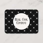 Black & White Bow Monogram Business Card Visitenkarte (Vorderseite)