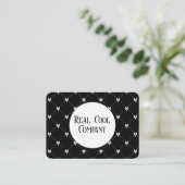 Black & White Bow Monogram Business Card Visitenkarte (Stehend Vorderseite)