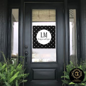 Black & White Bow Monogram Fensteraufkleber