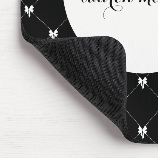 Black & White Bow Monogram Mousepad (Ecke)