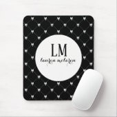 Black & White Bow Monogram Mousepad (Mit Mouse)