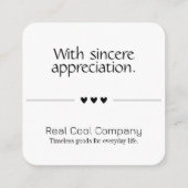 Black & White Bow Monogram Thank You Card Begleitkarte (Rückseite)