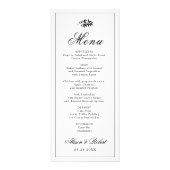 Black white branch Old Money wedding menu card Werbekarte (Vorne)