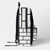 Black & White Brick Wall Urban Backpack Bedruckter Rucksack (Links)