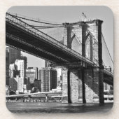 Black & White Brooklyn Bridge New York Getränkeuntersetzer (Vorderseite)
