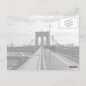 Black White Brooklyn Bridge - NY New York nr 1 Postkarte (Rückseite)