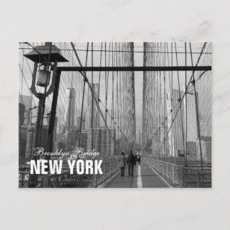 Black White Brooklyn Bridge - NY New York nr 2 Postkarte