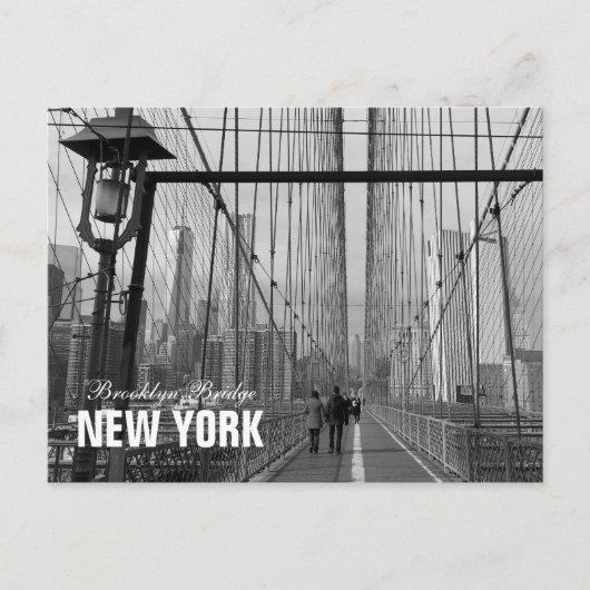 Black White Brooklyn Bridge - NY New York nr 2 Postkarte (Vorderseite)