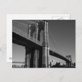 Black & White Brooklyn Bridge Postkarte (Vorne/Hinten)