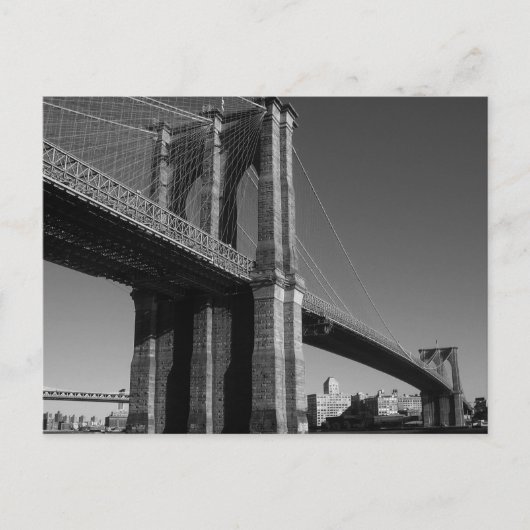 Black & White Brooklyn Bridge Postkarte (Vorderseite)