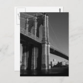 Black & White Brooklyn Bridge Postkarte (Vorne/Hinten)