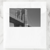 Black & White Brooklyn Bridge Rechteckiger Aufkleber (Tasche)