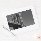 Black & White Brooklyn Bridge Rechteckiger Aufkleber (Umschlag)