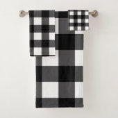 Black & White Buffalo Gingham Checkered Kariert Badhandtuch Set (Insitu)