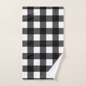 Black & White Buffalo Gingham Checkered Kariert Badhandtuch Set (Handtuch)