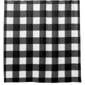 Black & White Buffalo Gingham Checkered Kariert Duschvorhang (Vorderseite)