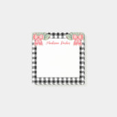 Black & White Buffalo Kariert Post-it Klebezettel (Vorderseite)