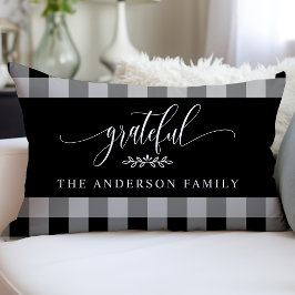 Black & White Buffalo Karo Dankbar Personalisiert Lendenkissen