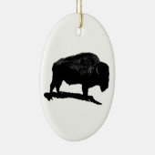 Black & White Buffalo Keramikornament (Rechts)