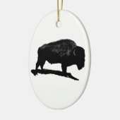 Black & White Buffalo Keramikornament (Links)
