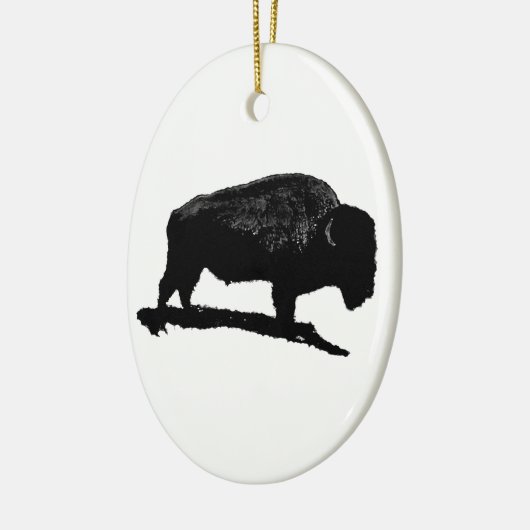 Black & White Buffalo Keramikornament (Links)